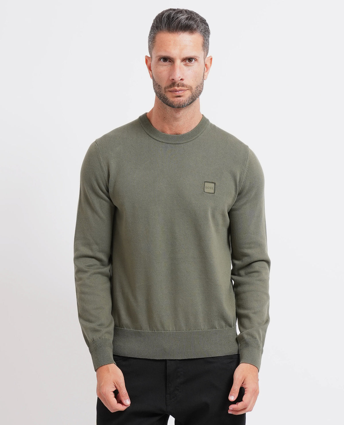 Maglione in misto cotone e cashmere Boss uomo 