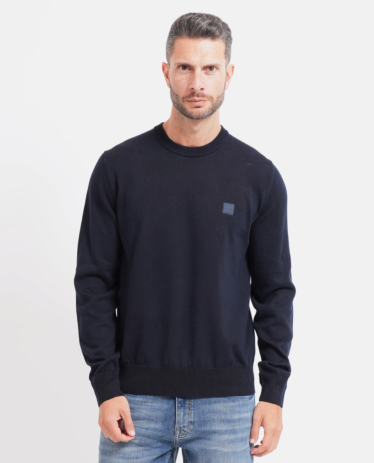 Maglione in misto cotone e cashmere Boss uomo 