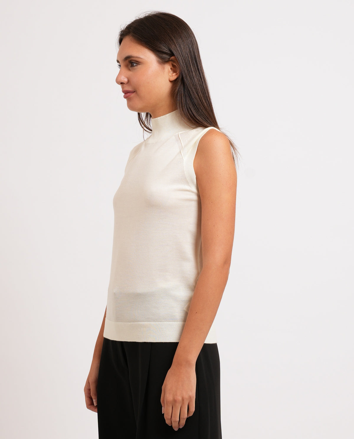 Maglione a lupetto donna Boss smanicato 