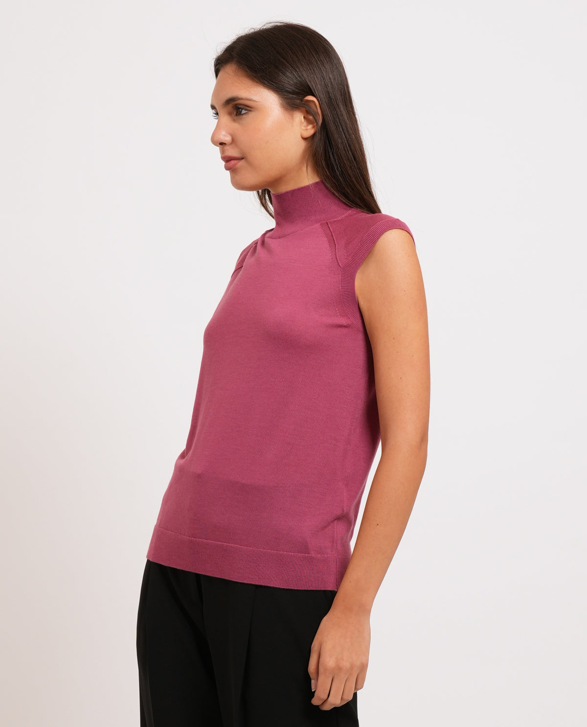 Maglione a lupetto donna Boss smanicato 