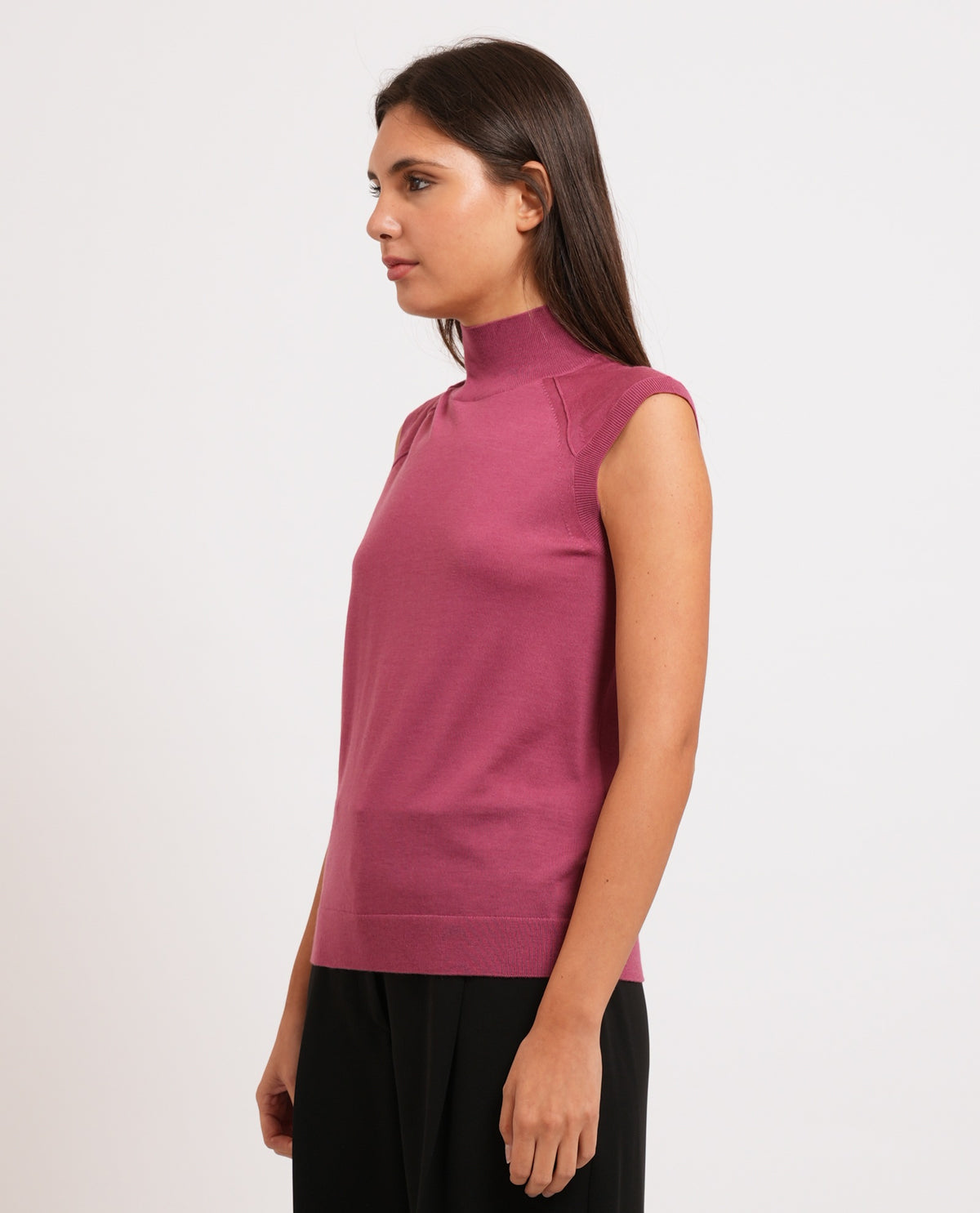 Maglione a lupetto donna Boss smanicato 