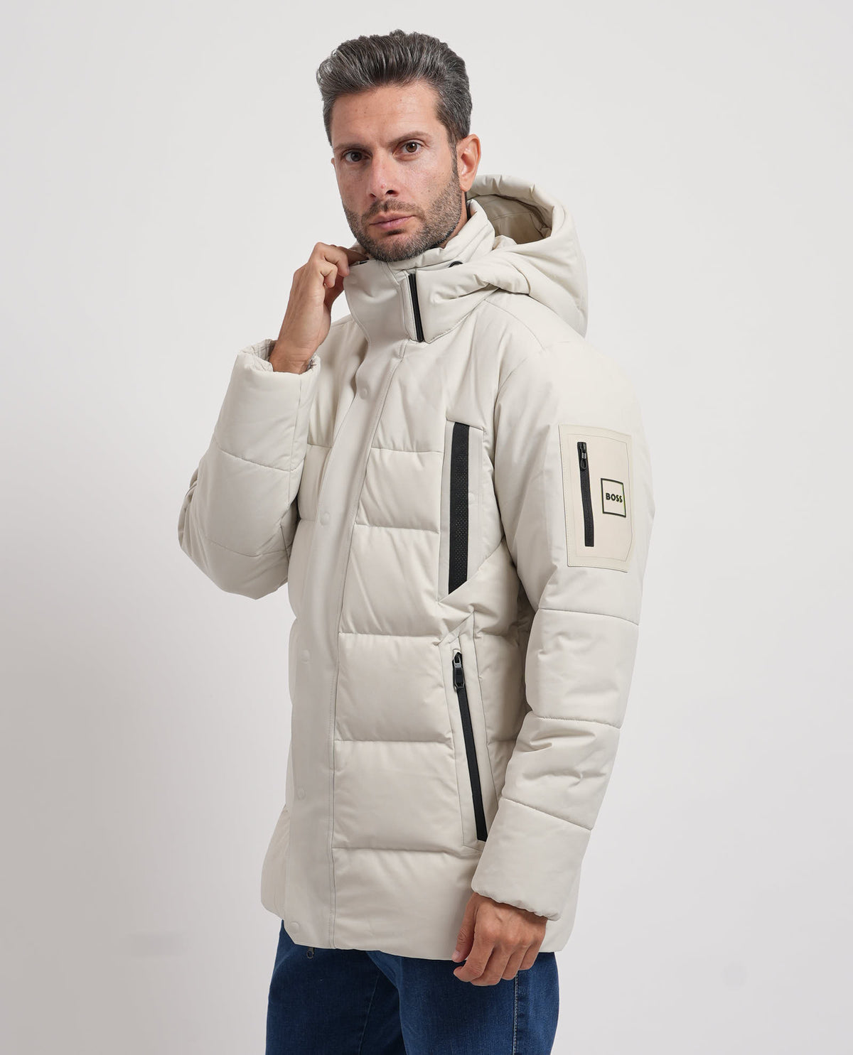 Parka uomo Boss in piumino d'oca 