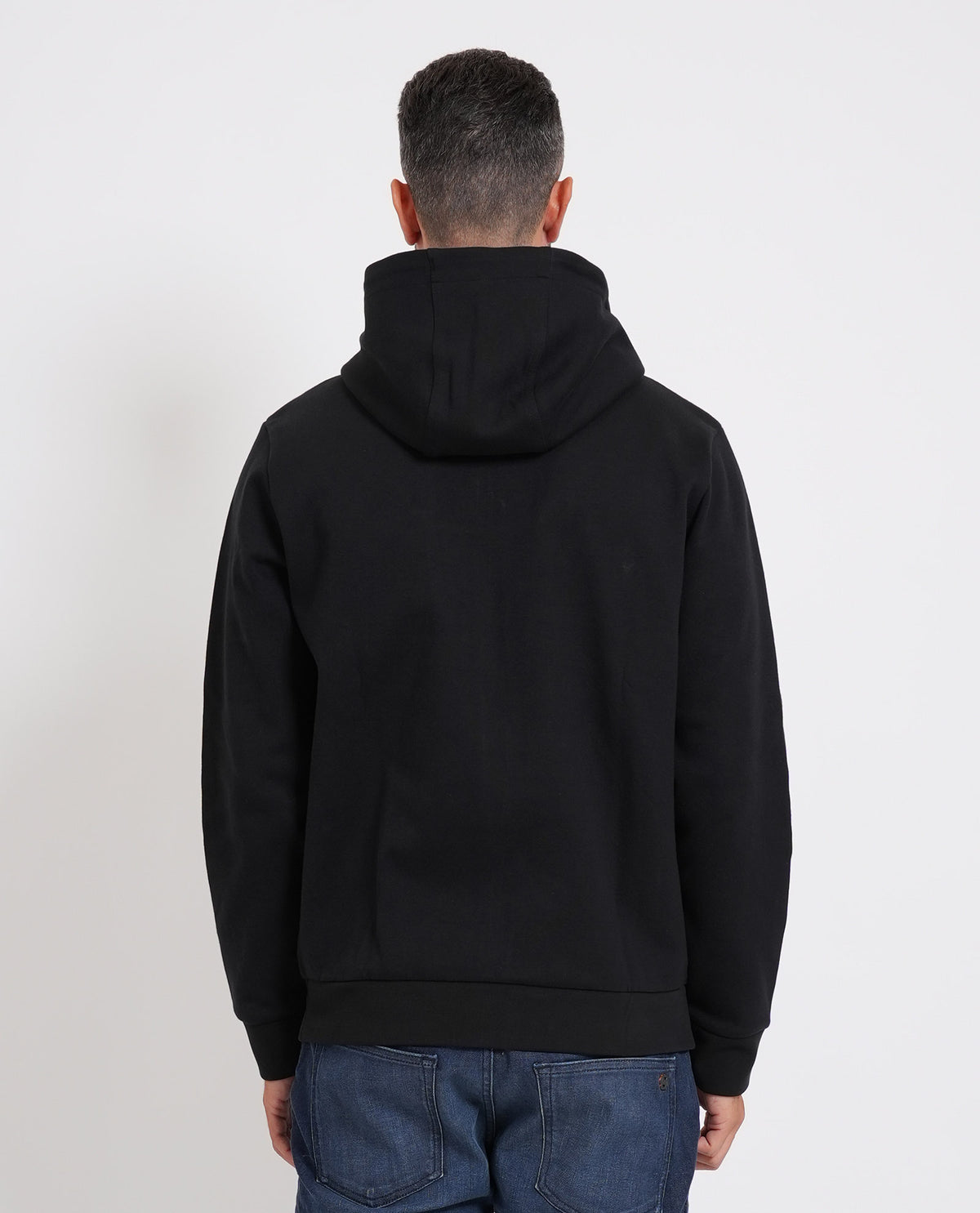 Felpa nera Boss uomo con cappuccio e logo 