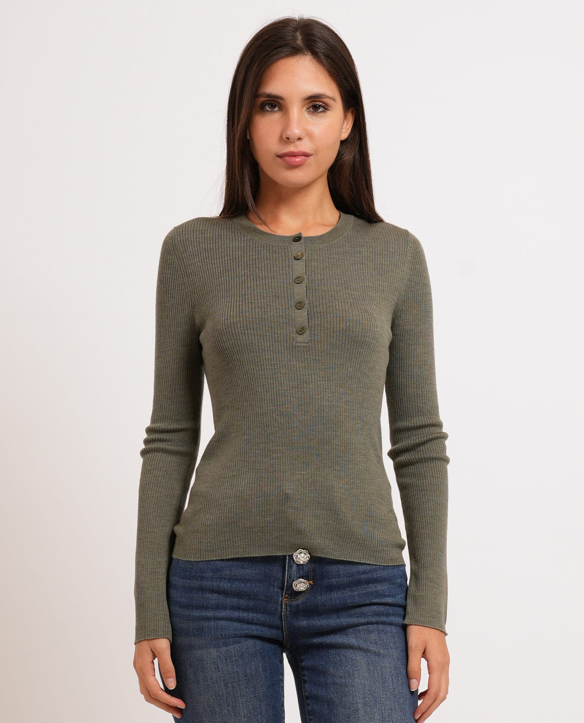 Maglione in lana Boss donna con bottoni 