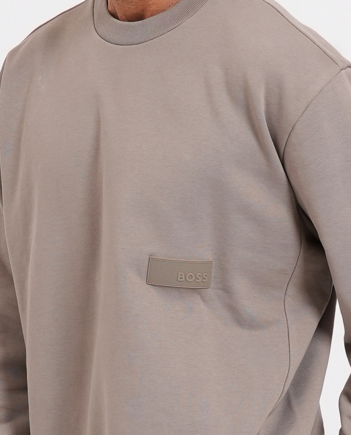 Felpa Boss uomo con targhetta logata<BR/> 