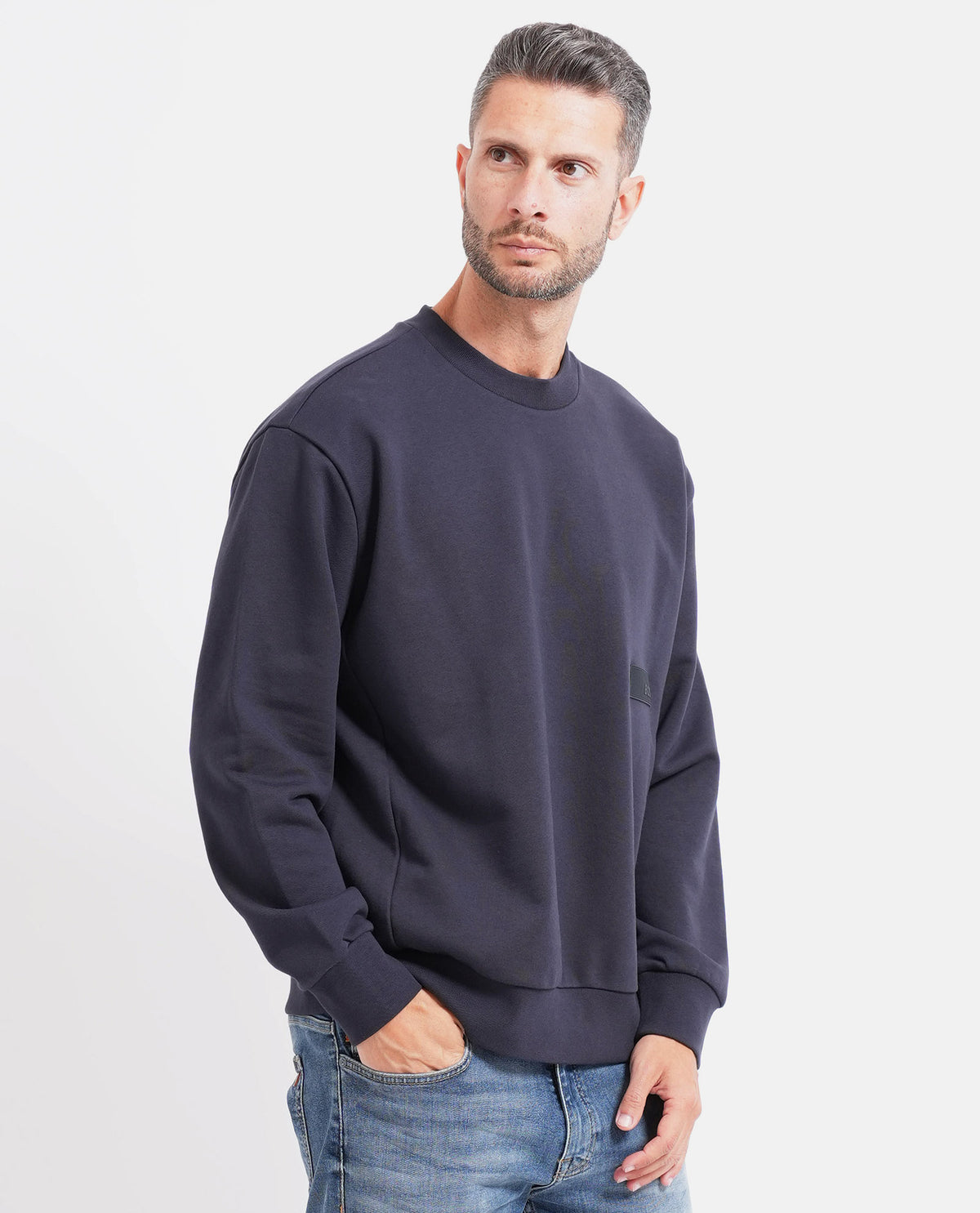Felpa Boss uomo con targhetta logata 