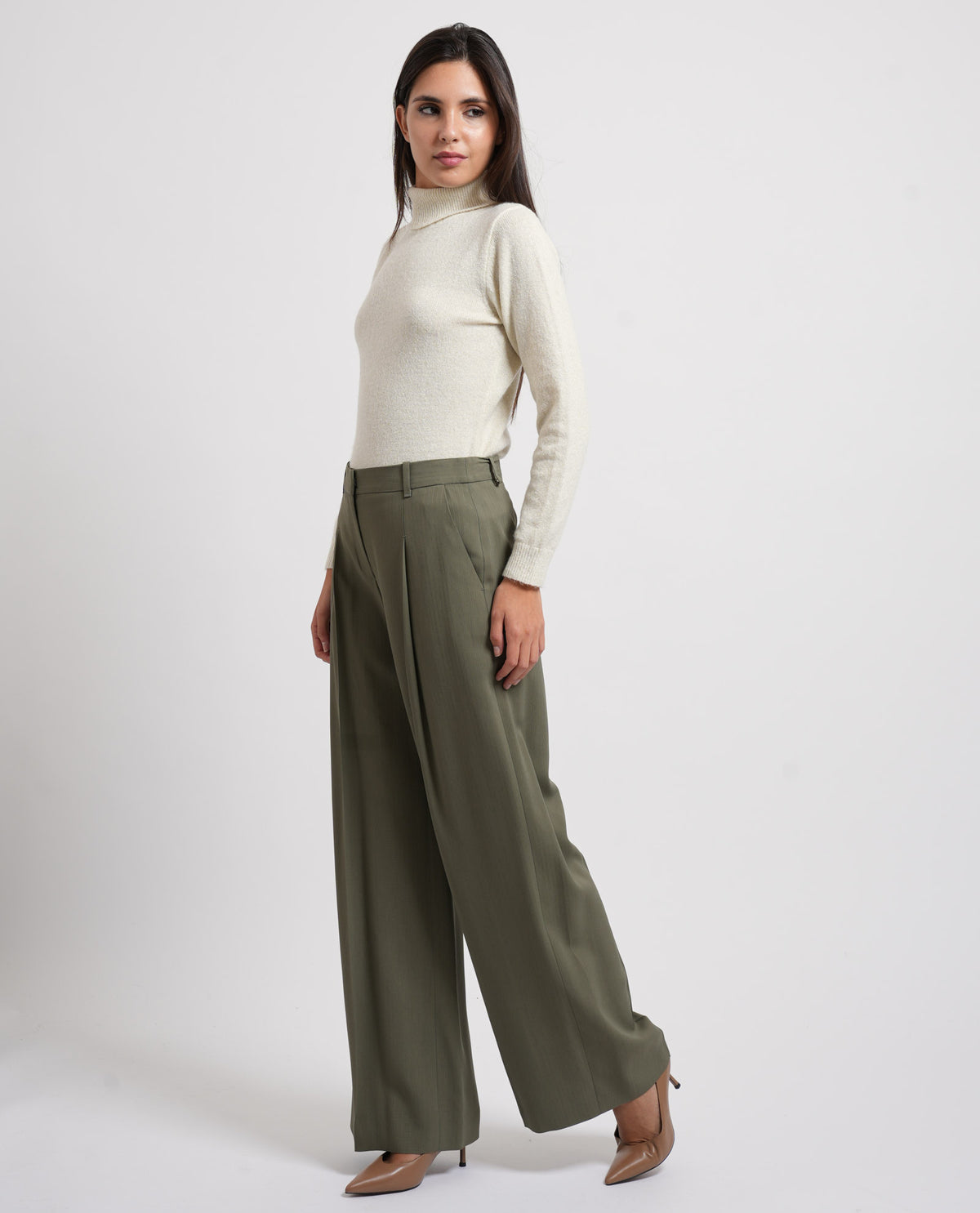 Pantaloni donna Boss in crepè elasticizzato 