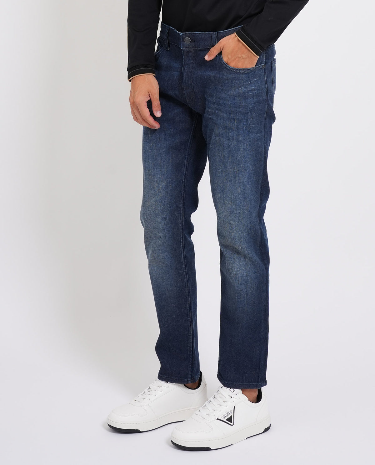 Jeans uomo Boss slim fit in lavaggio scuro 