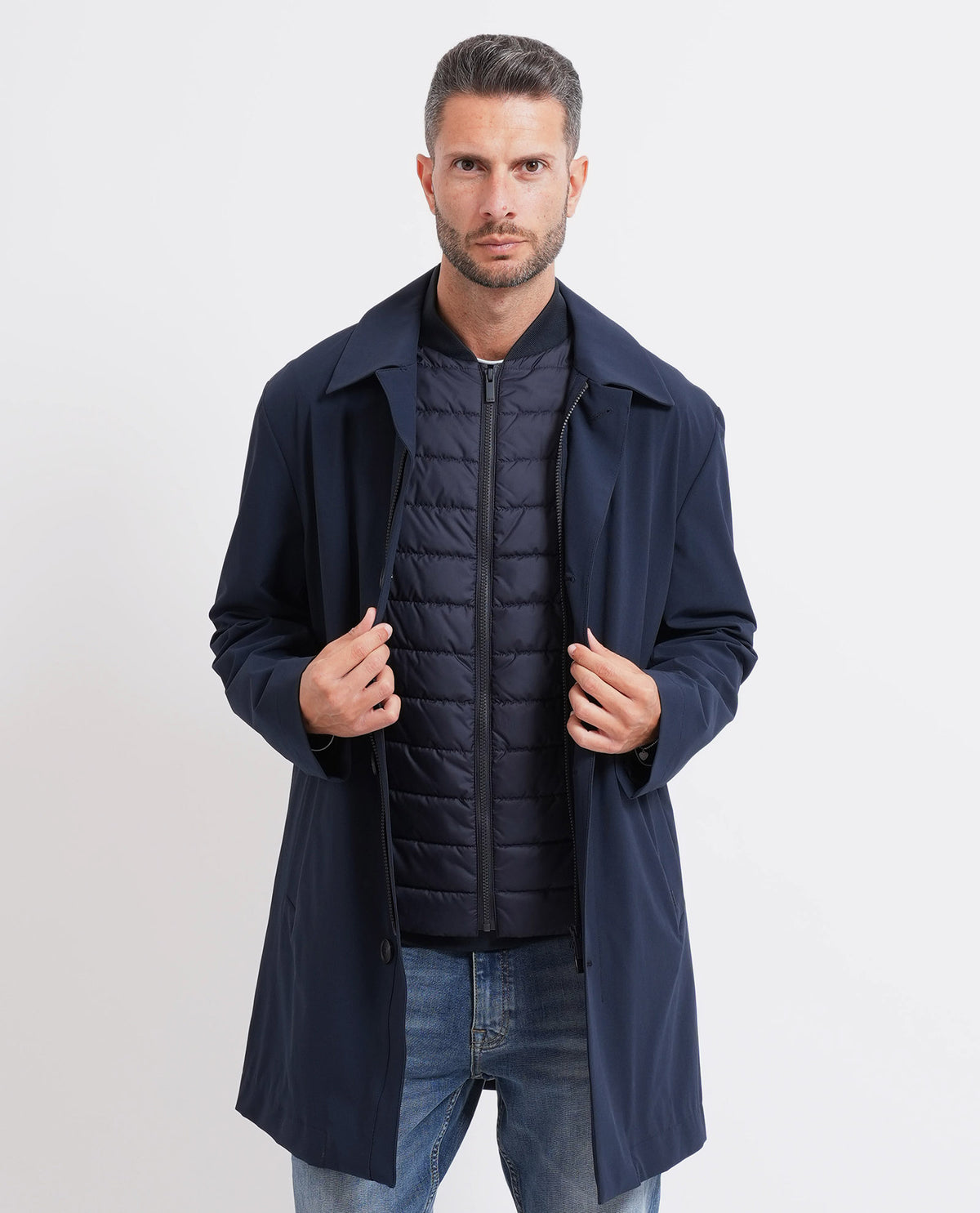 Cappotto uomo di Boss con gilet trapuntato 