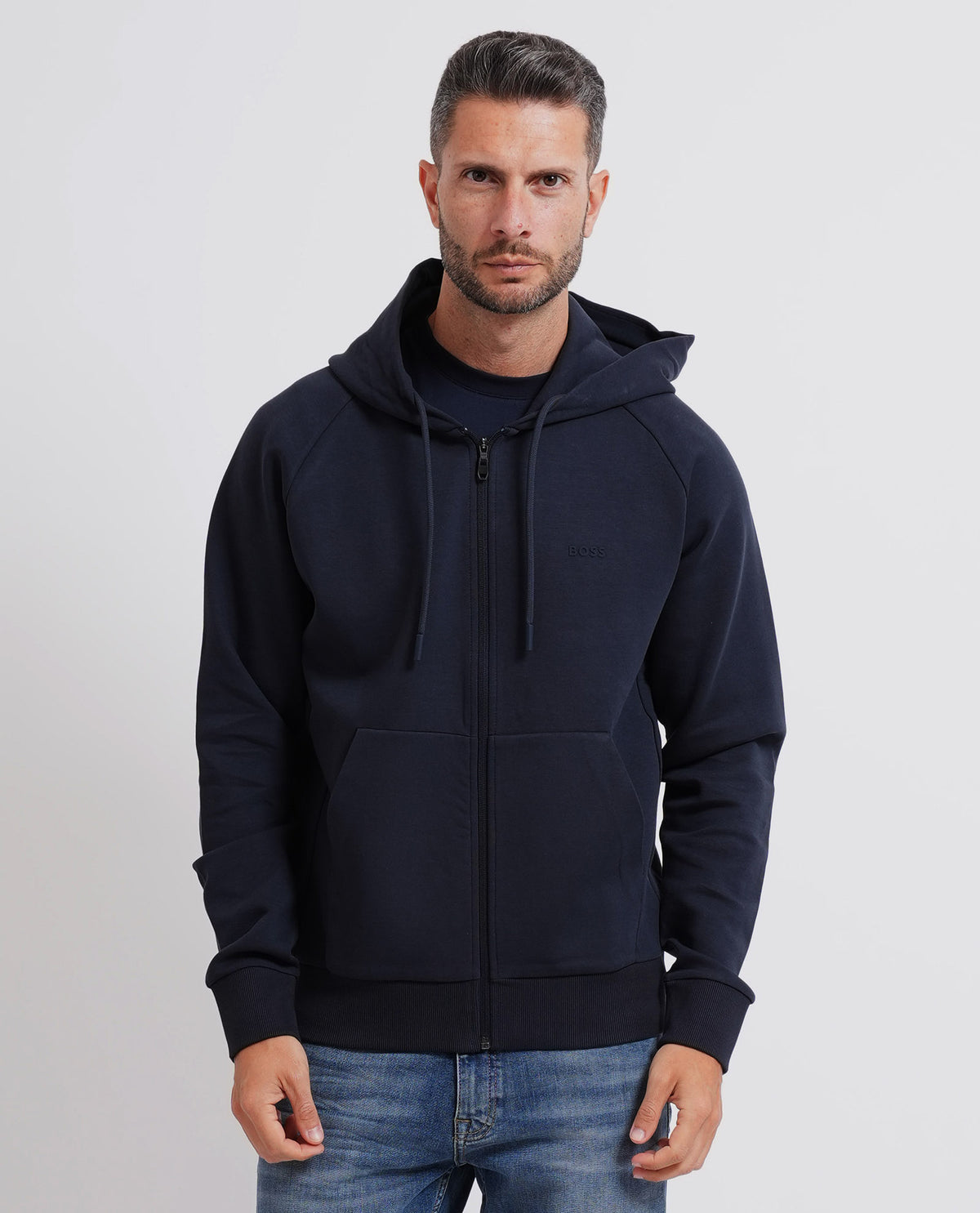 Felpa uomo Boss fullzip con cappuccio 