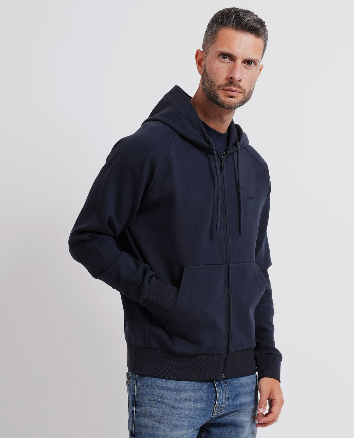 Felpa uomo Boss fullzip con cappuccio 