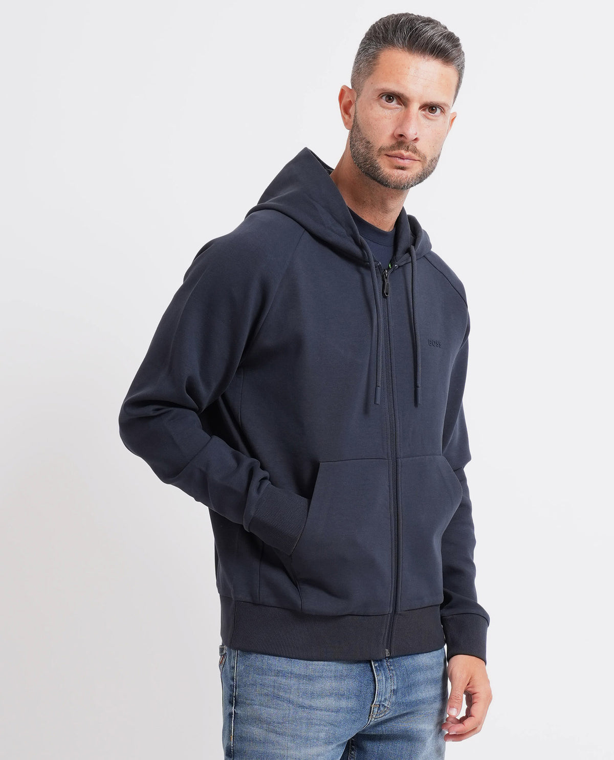 Felpa uomo Boss fullzip con cappuccio 