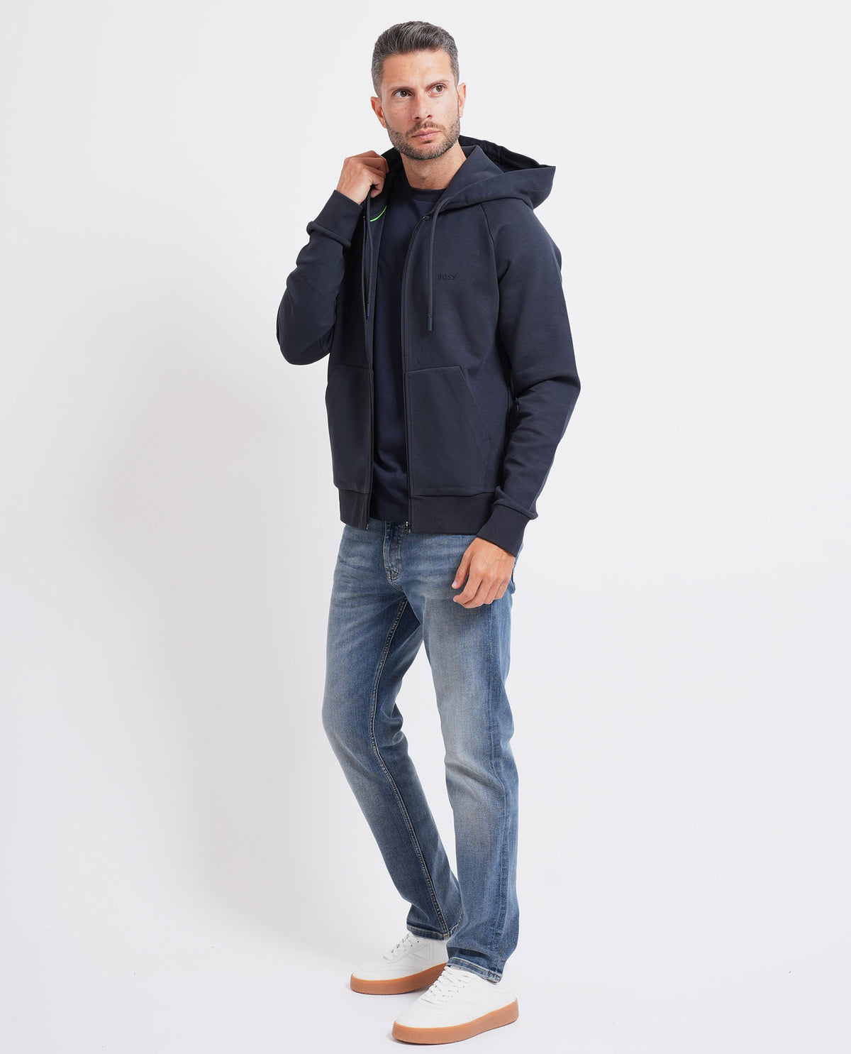 Felpa uomo Boss fullzip con cappuccio 