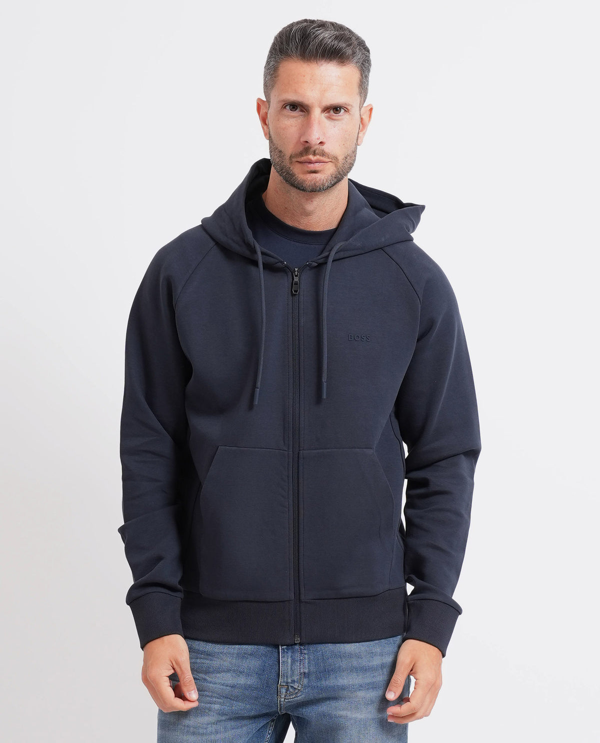 Felpa uomo Boss fullzip con cappuccio 