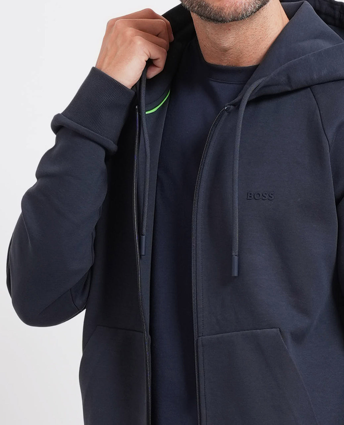 Felpa uomo Boss fullzip con cappuccio 