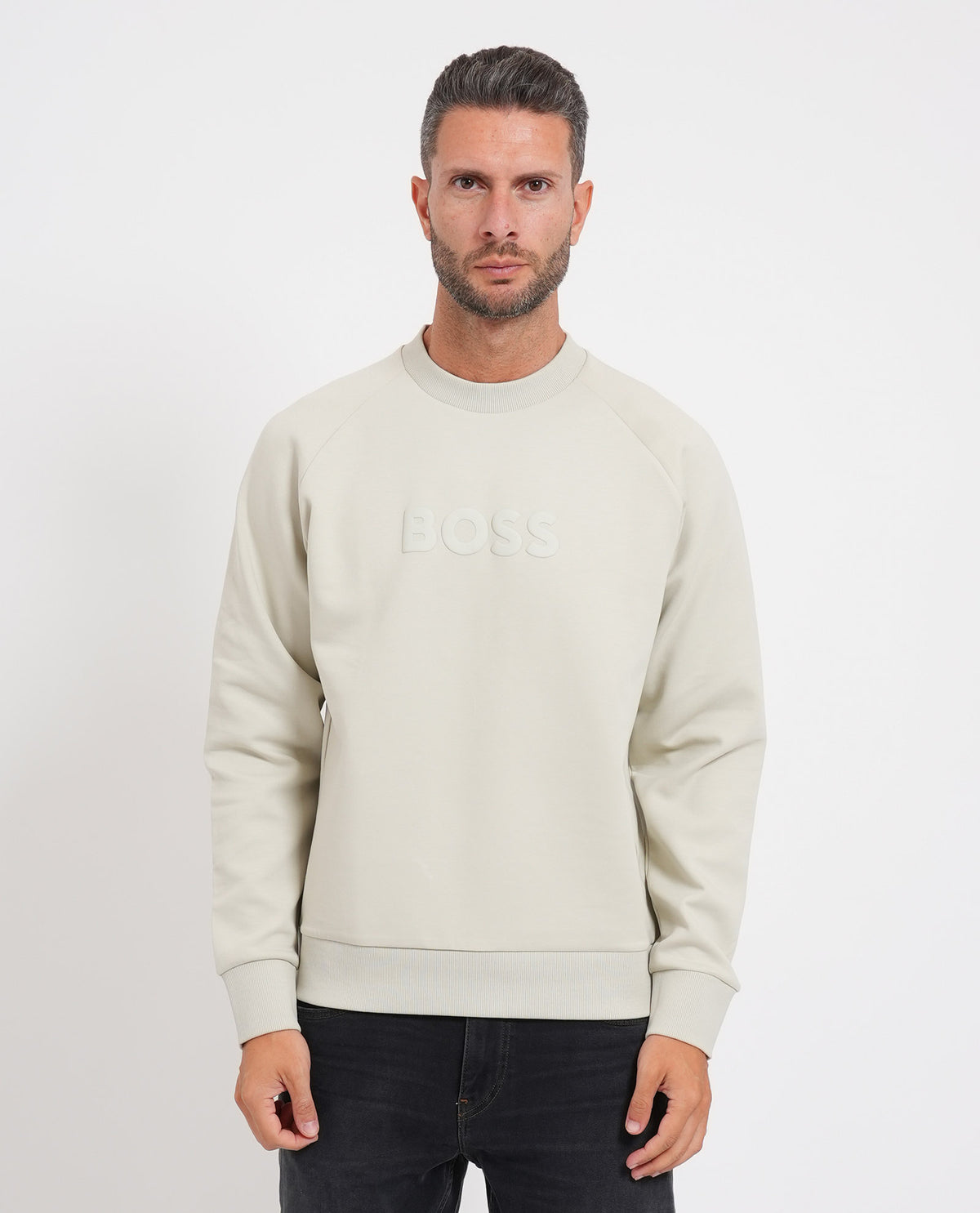 Felpa girocollo Boss uomo con logo<BR/> 