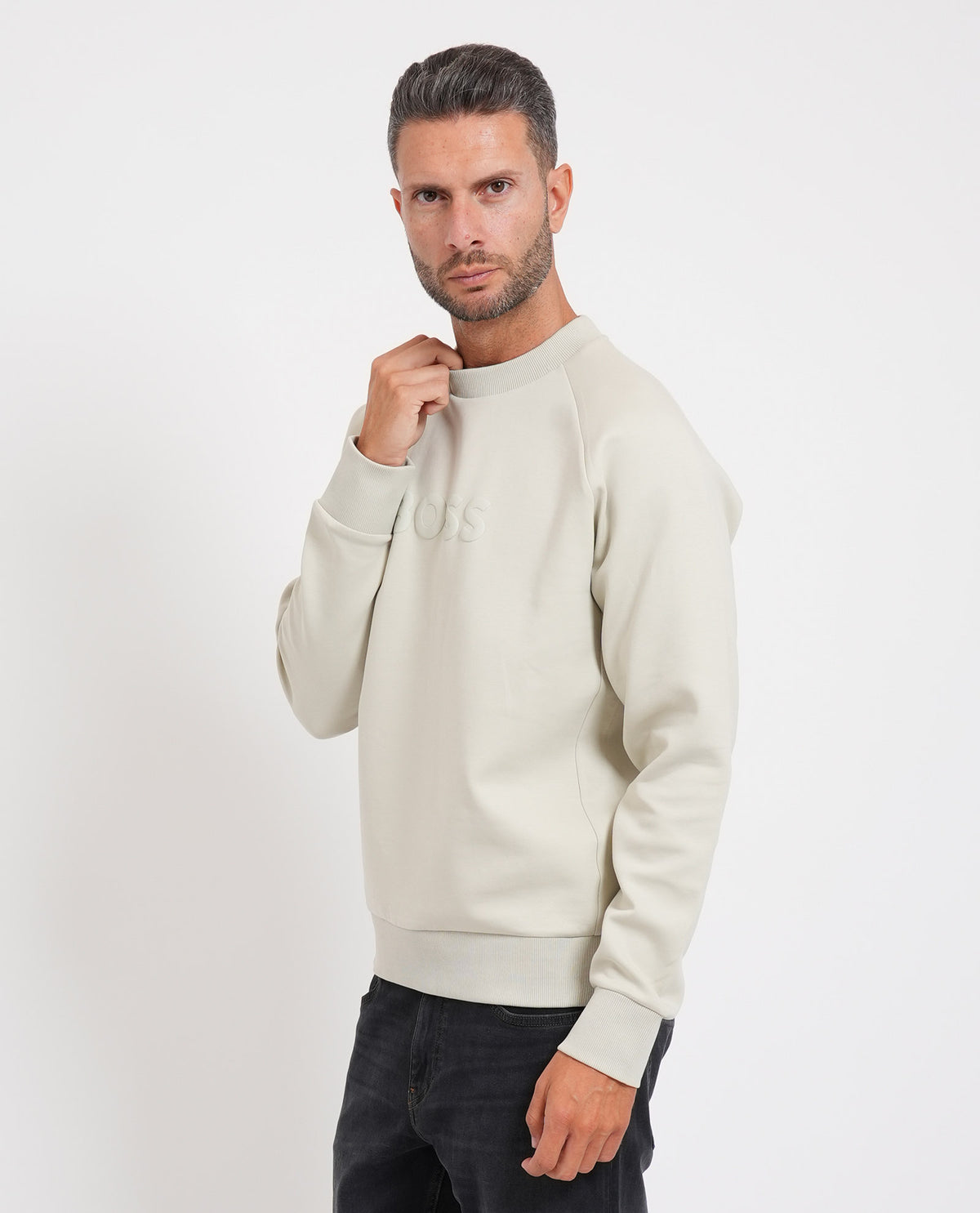 Felpa girocollo Boss uomo con logo<BR/> 
