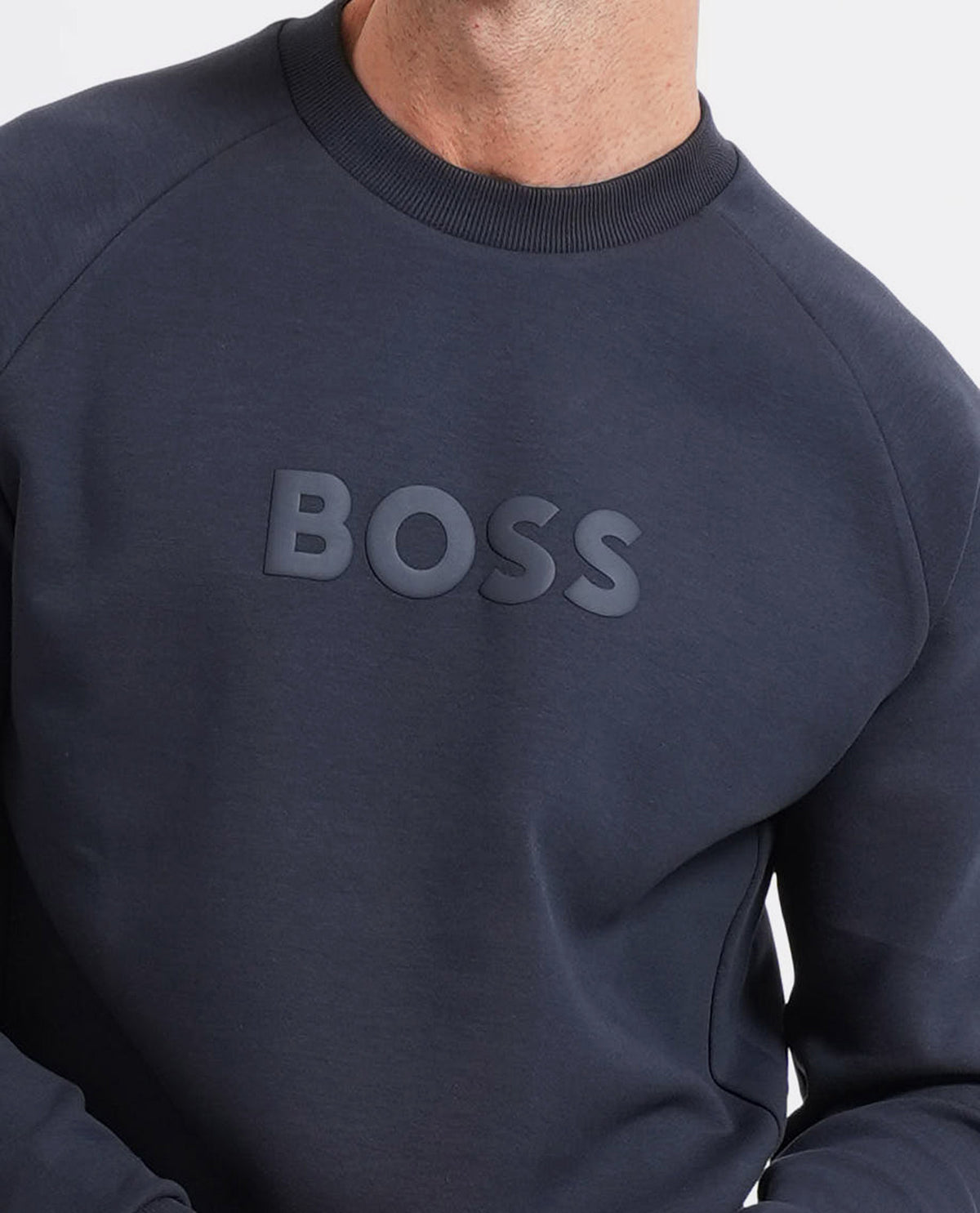 Felpa girocollo Boss uomo con logo 