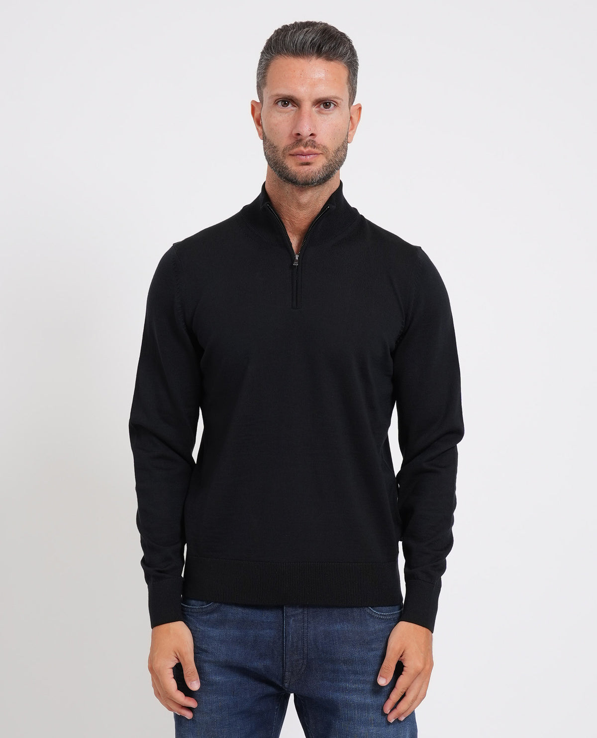 Maglione uomo Boss con mezza zip 