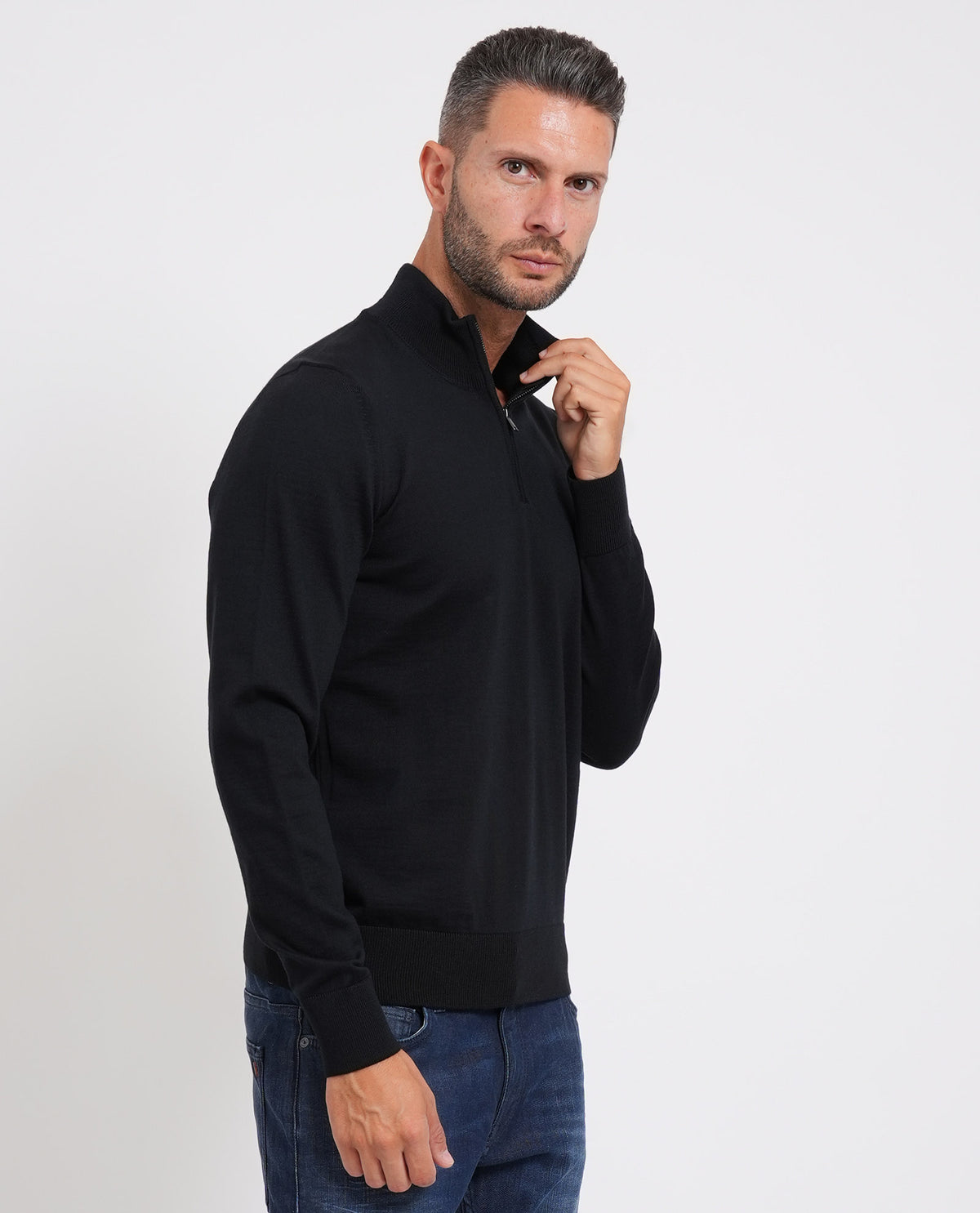 Maglione uomo Boss con mezza zip 