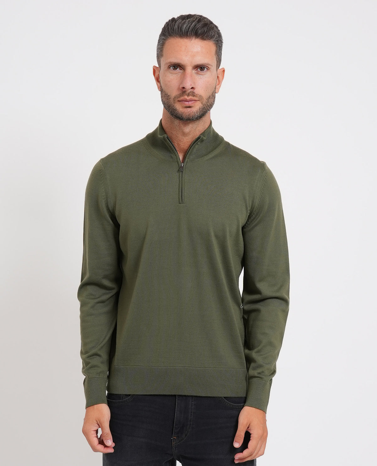 Maglione uomo Boss con mezza zip 