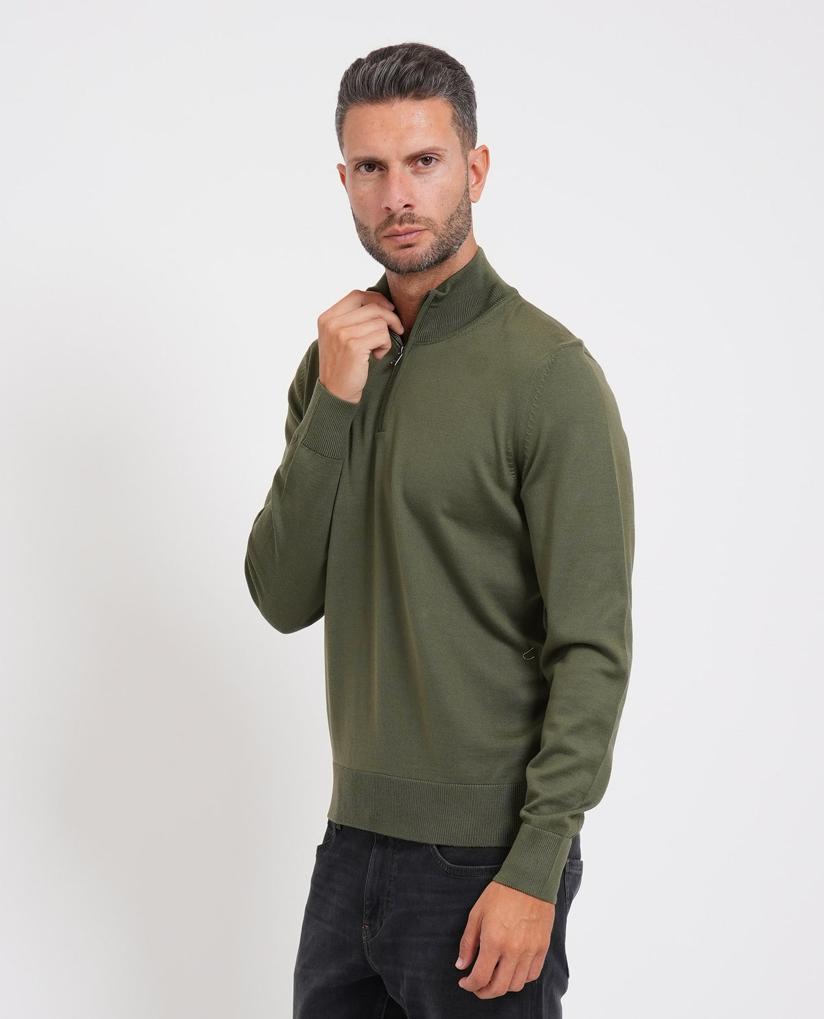Maglione uomo Boss con mezza zip 
