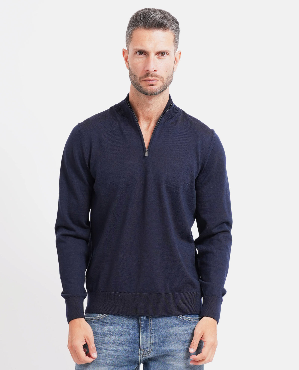 Maglione uomo Boss con mezza zip 