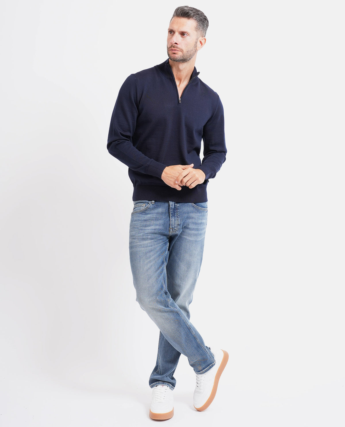Maglione uomo Boss con mezza zip 