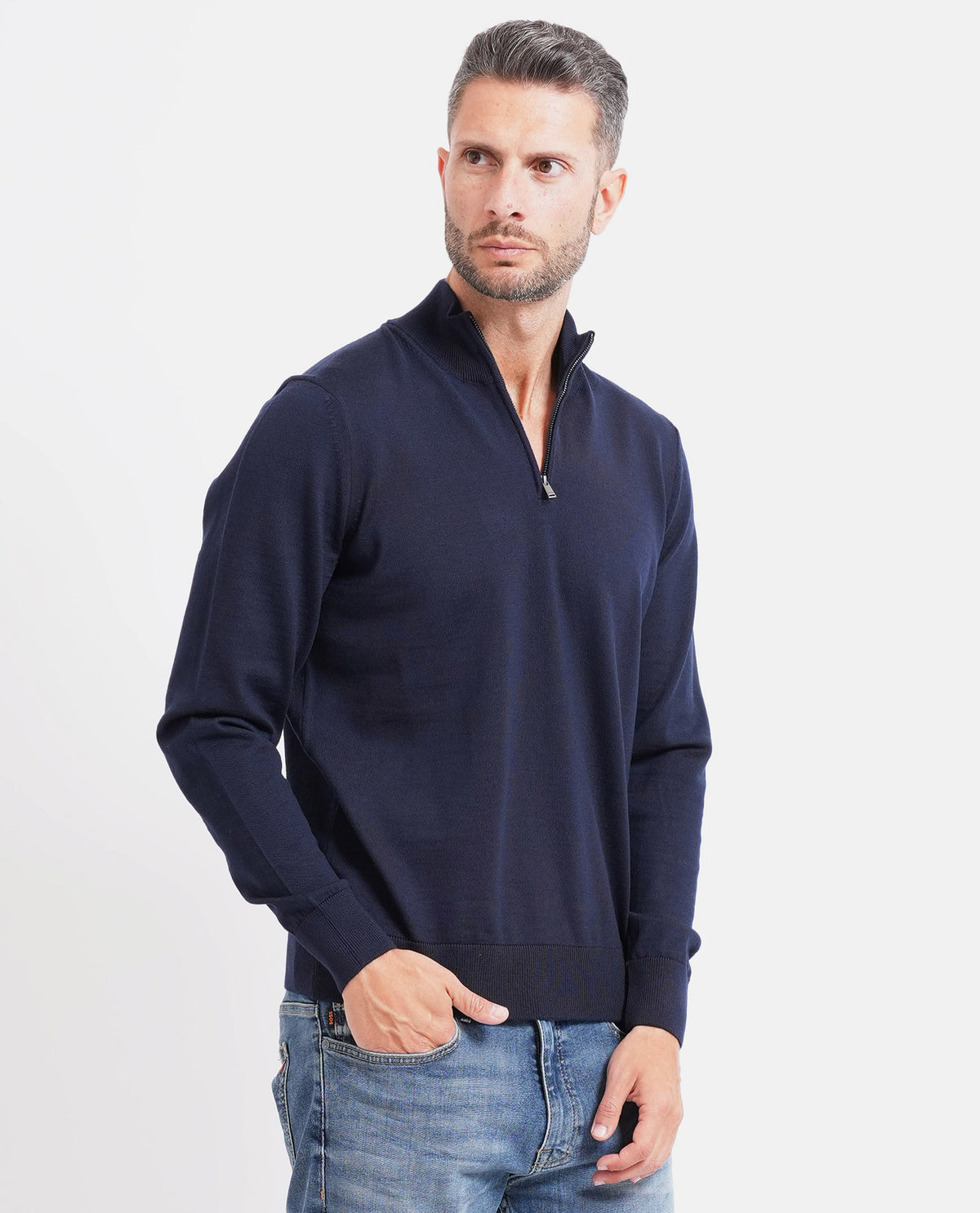 Maglione uomo Boss con mezza zip 