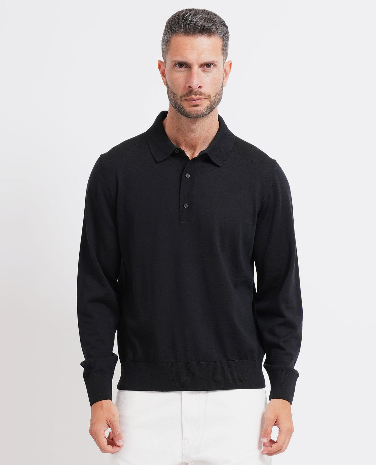 Polo uomo Boss in maglia di lana merino 