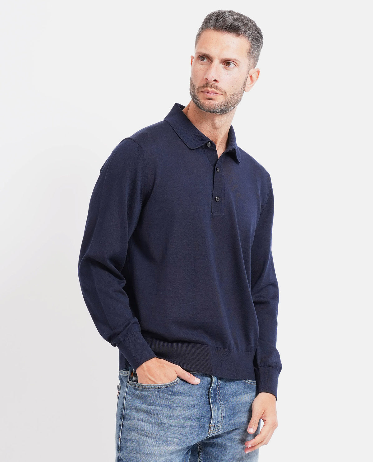Polo uomo Boss in maglia di lana merino 