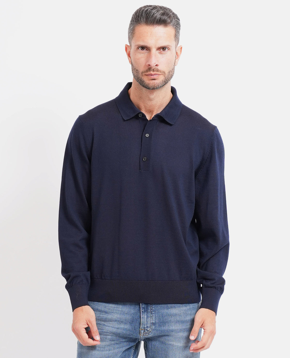 Polo uomo Boss in maglia di lana merino 