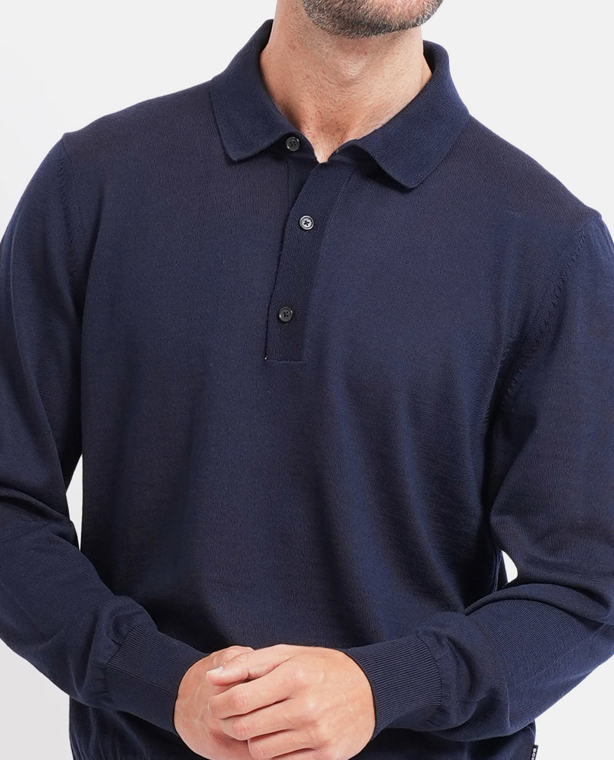 Polo uomo Boss in maglia di lana merino 