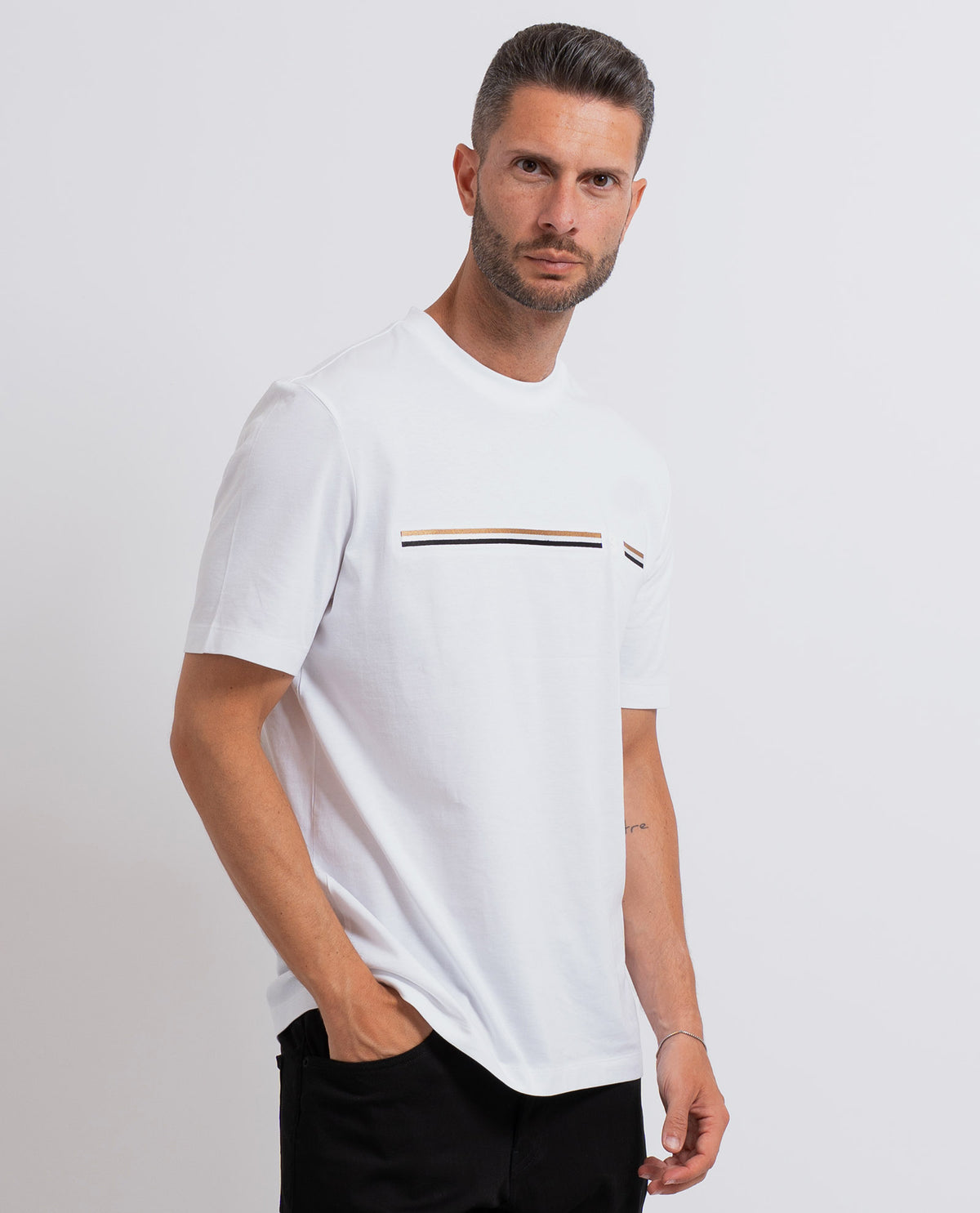 T-shirt girocollo Boss uomo in cotone 