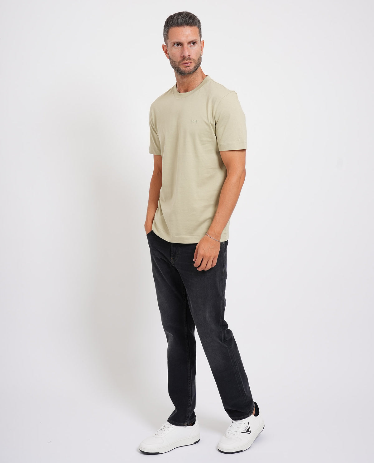 T-shirt in jersey di cotone Boss uomo 