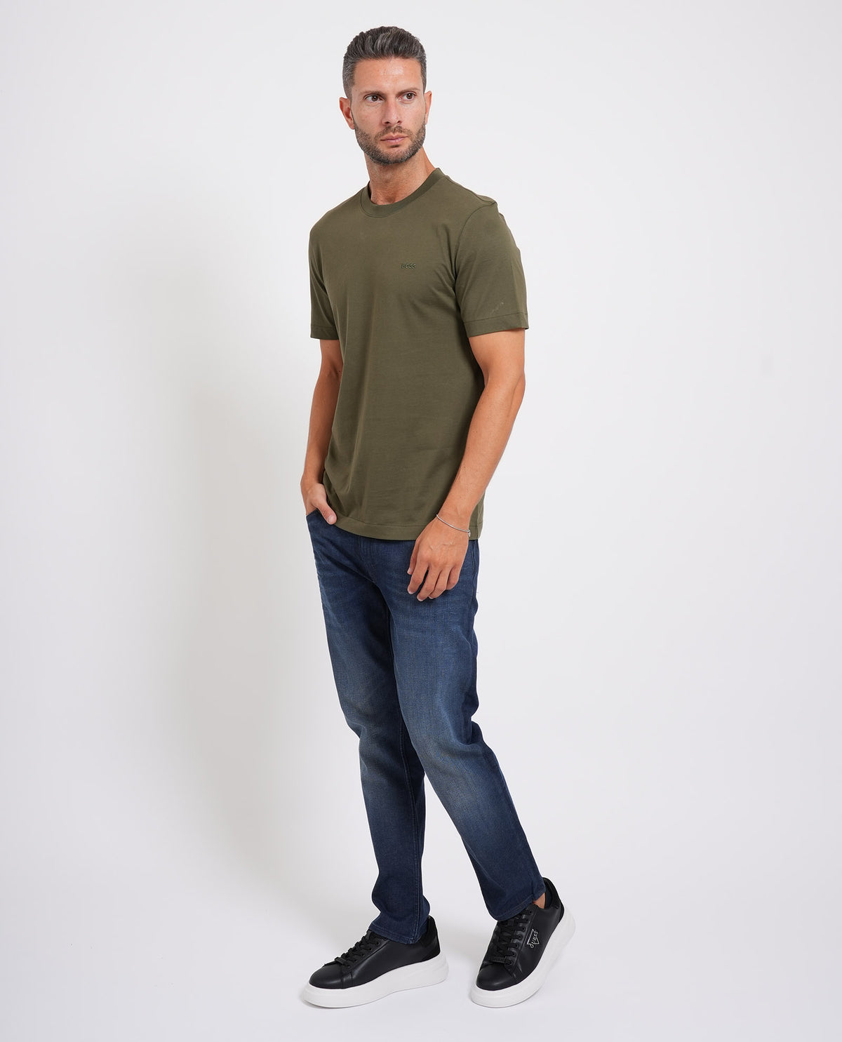 T-shirt in jersey di cotone Boss uomo 