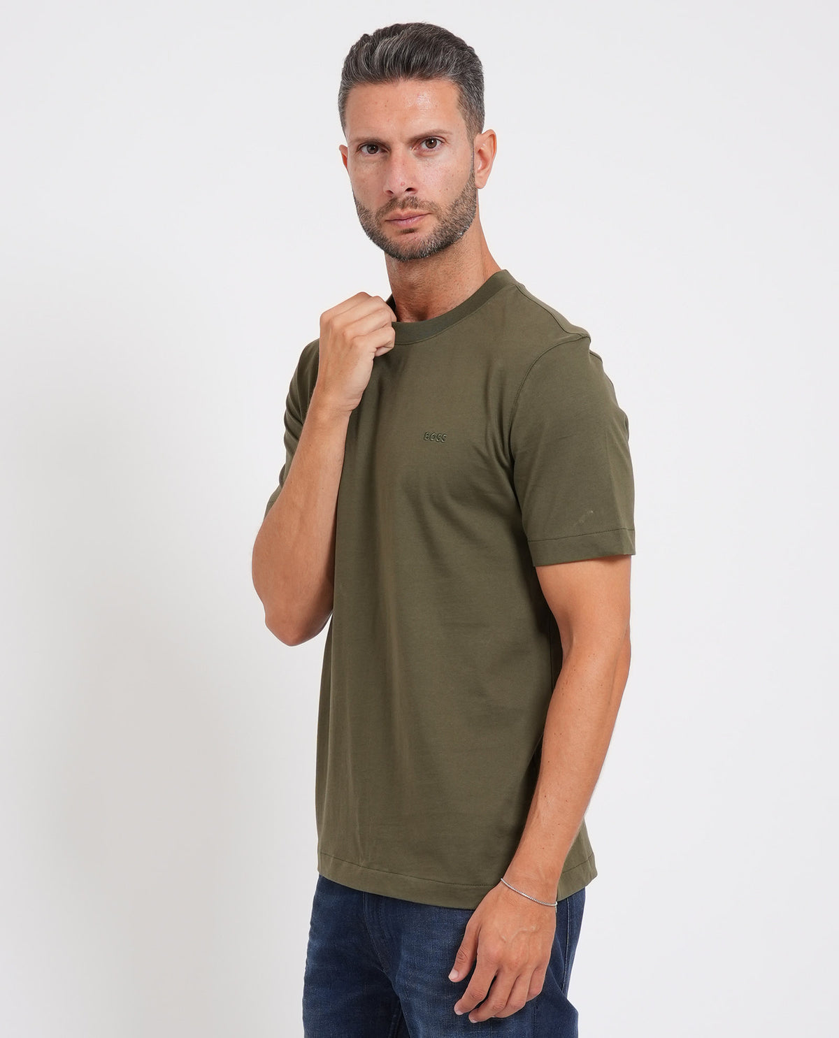 T-shirt in jersey di cotone Boss uomo 