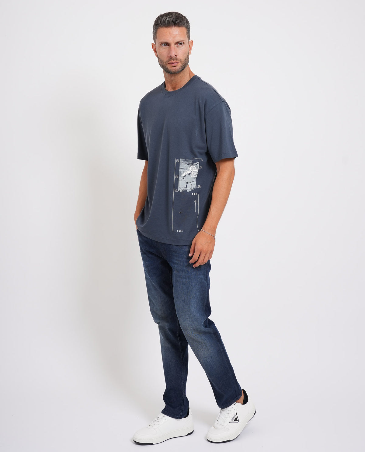 T-shirt uomo Boss regular fit<BR/> 