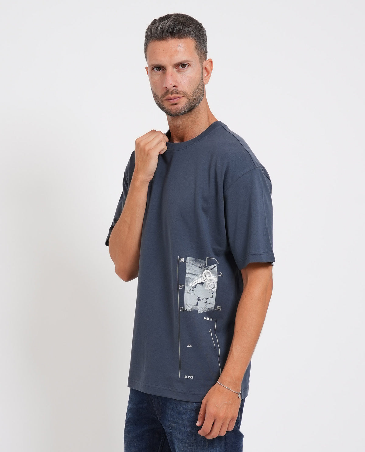 T-shirt uomo Boss regular fit<BR/> 