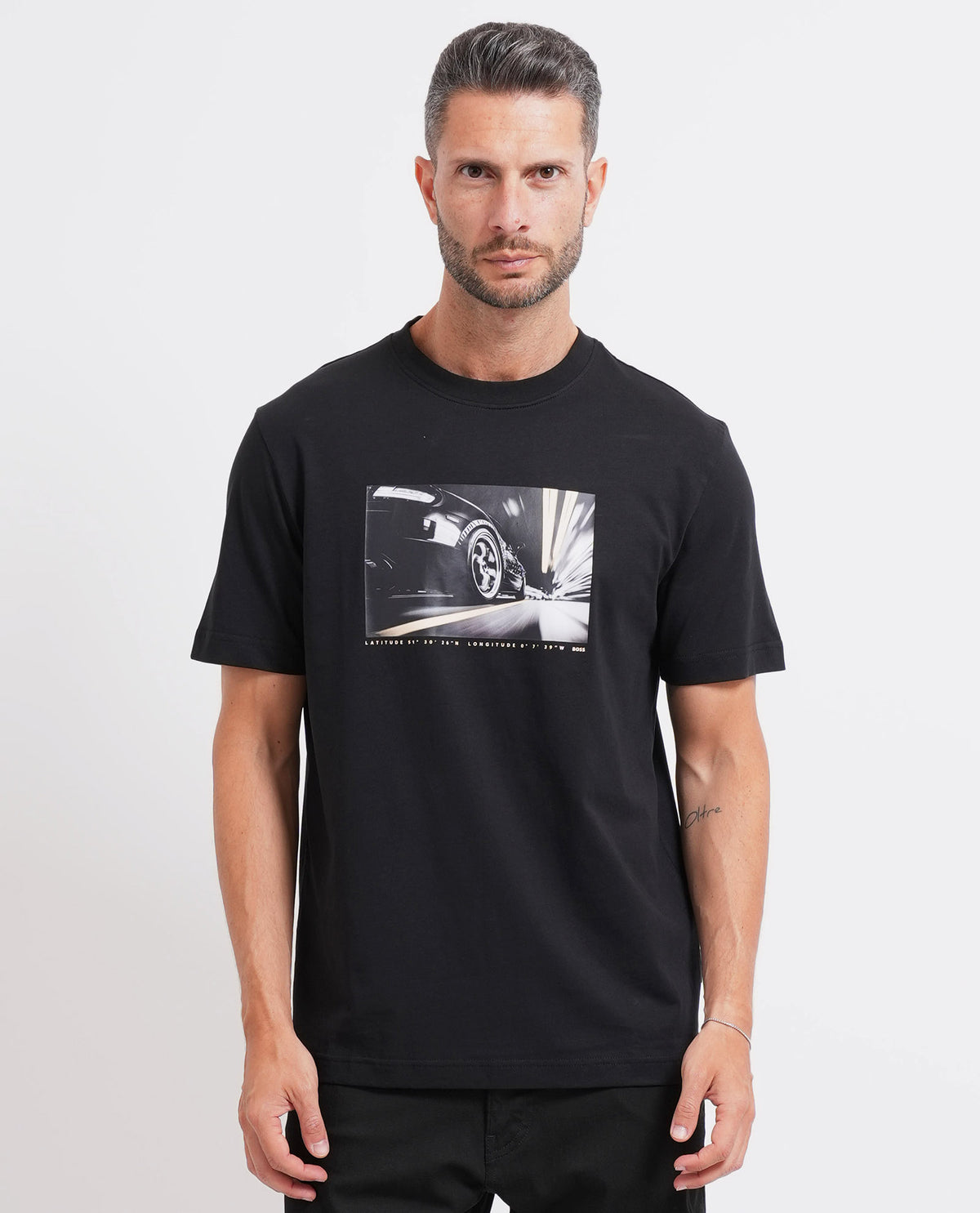 T-shirt regular fit in jersey di cotone Boss uomo 