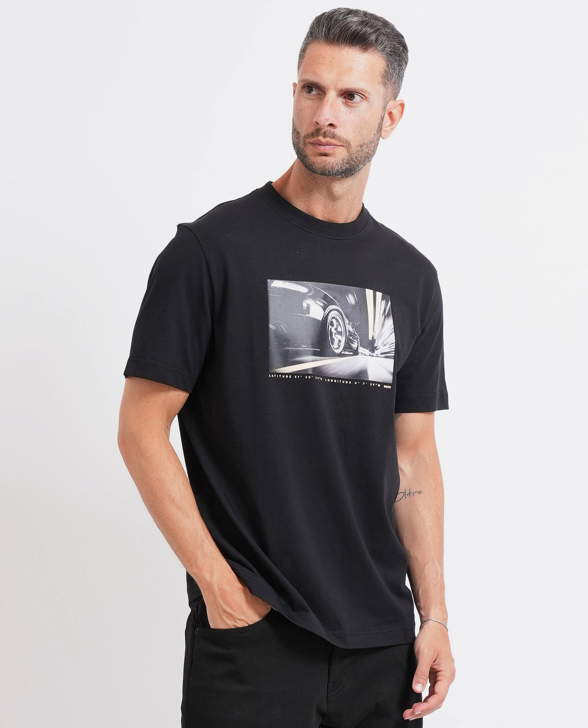 T-shirt regular fit in jersey di cotone Boss uomo 