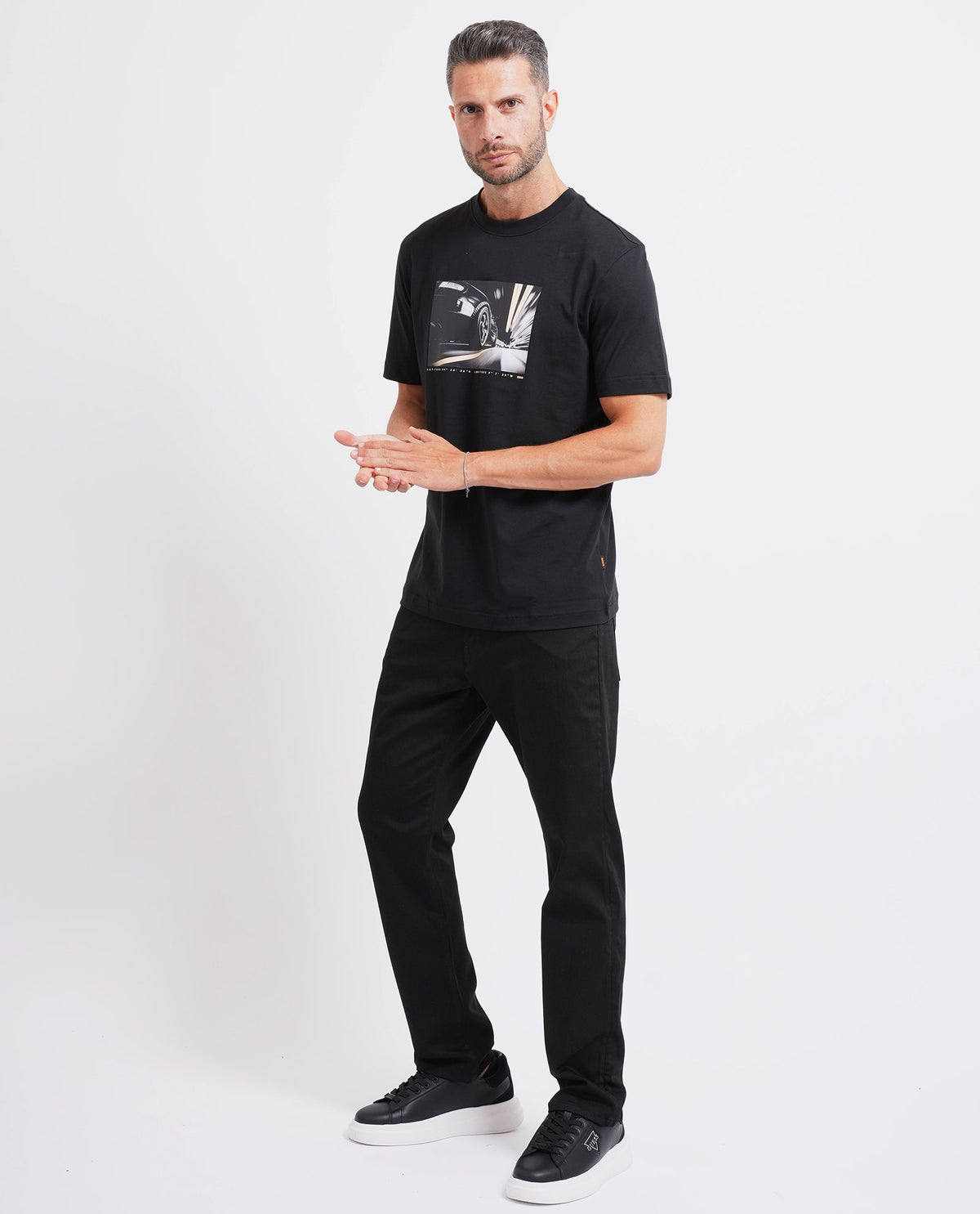 T-shirt regular fit in jersey di cotone Boss uomo 