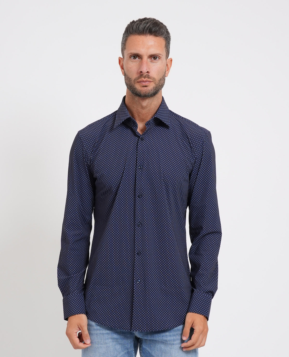 Camicia slim fit uomo Boss in tessuto elasticizzato<BR/> 