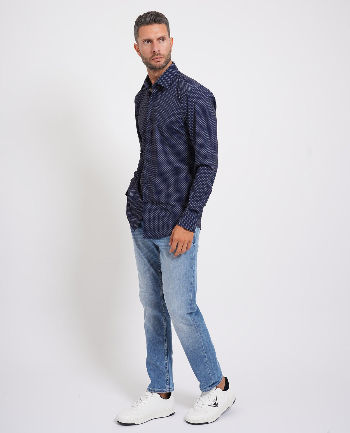 Camicia slim fit uomo Boss in tessuto elasticizzato<BR/> 