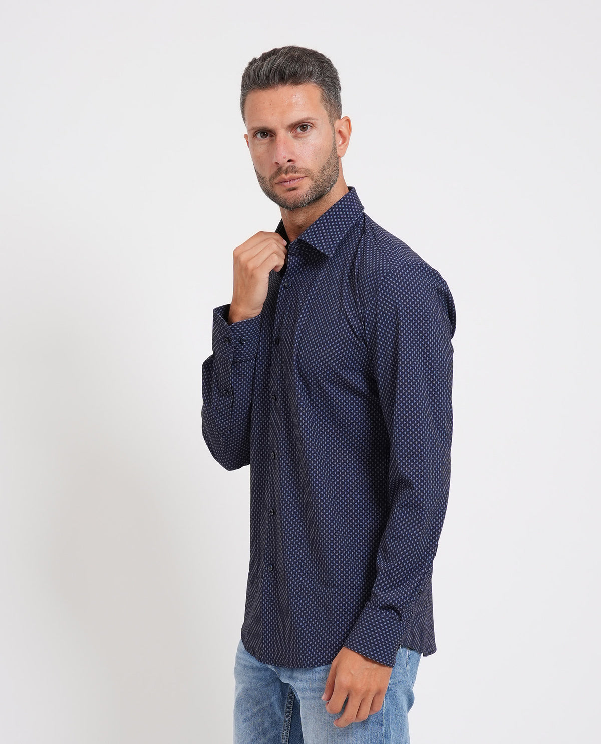 Camicia slim fit uomo Boss in tessuto elasticizzato<BR/> 