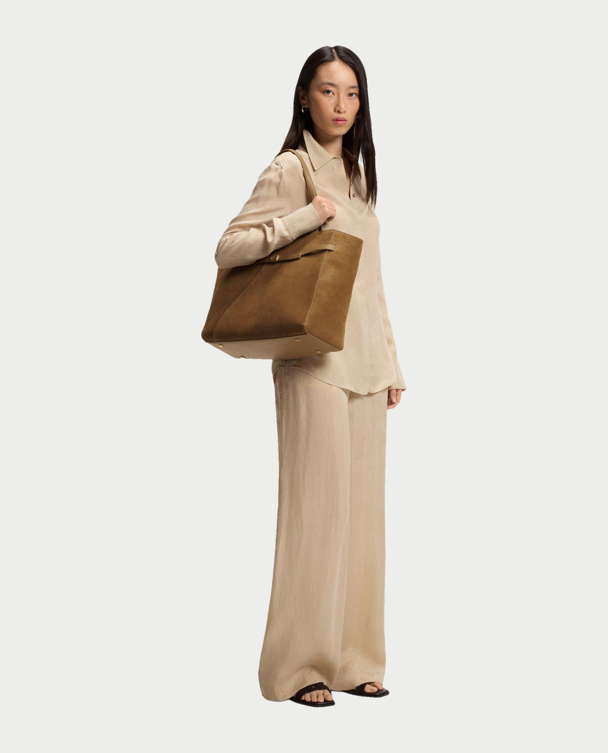 Borsa tote Boss donna Revers in pelle scamosciata 