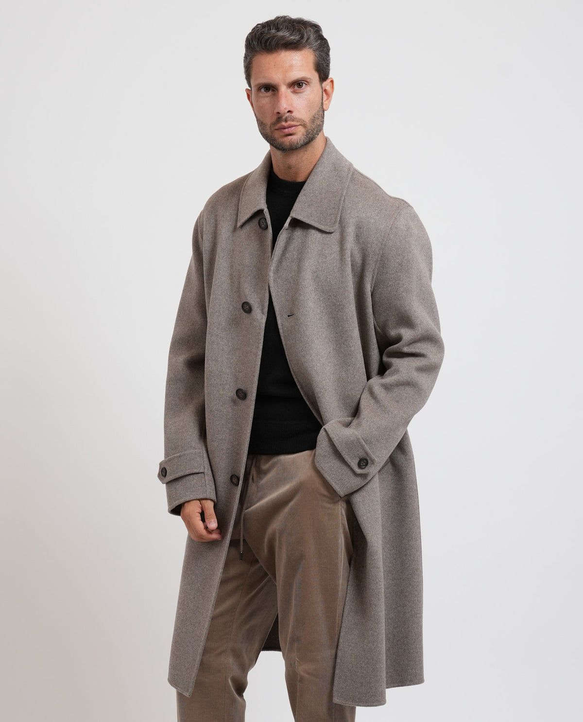 Cappotto lungo uomo di Boss in misto lana 