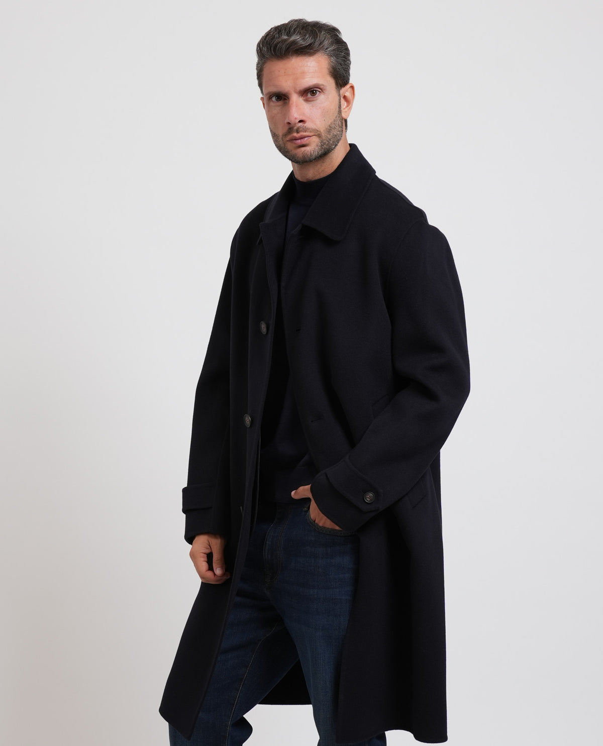 Cappotto lungo uomo di Boss in misto lana 
