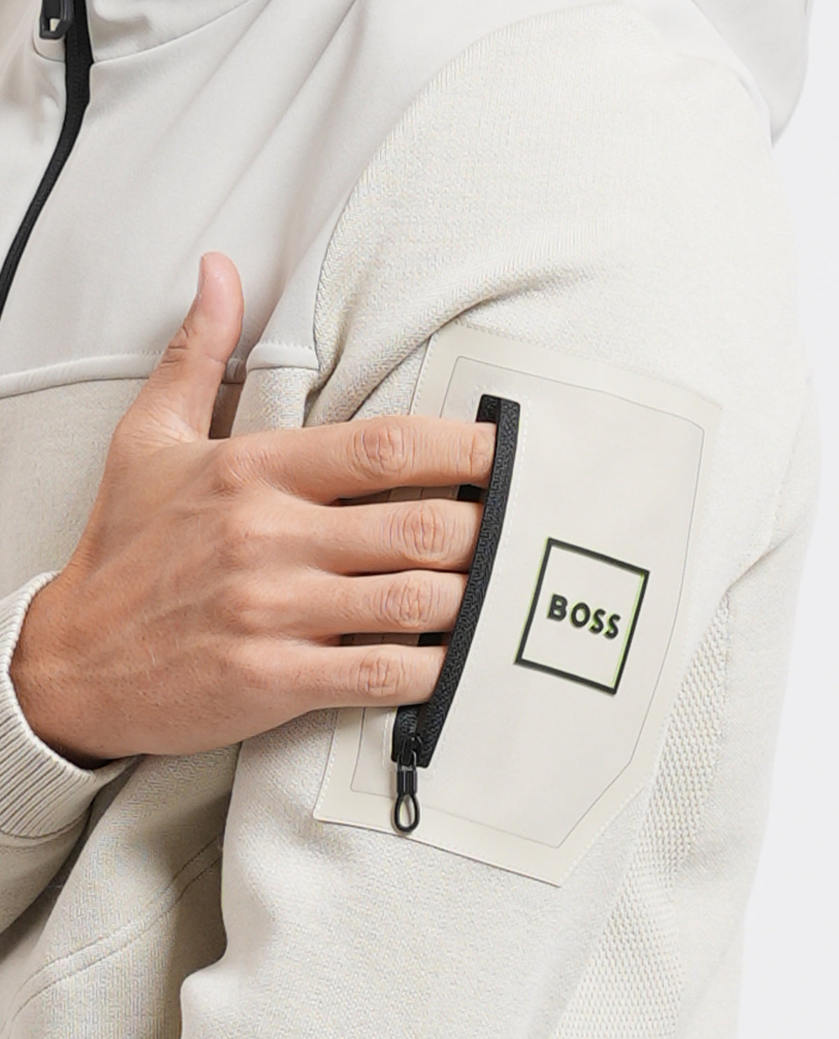 Felpa uomo di Boss in maglia elasticizzata 