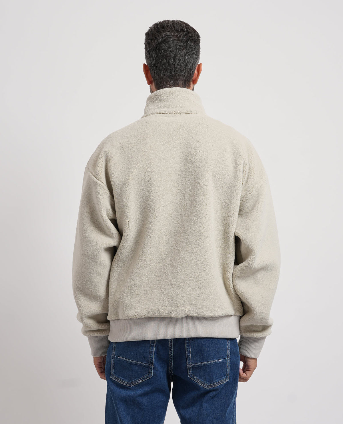 Felpa con zip in pile effetto peluche Boss uomo 